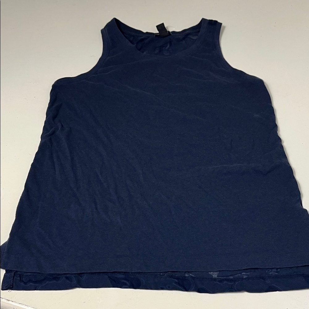 Gap Small Navy Blue Sheer Floral Back Sleeveless Tank Top